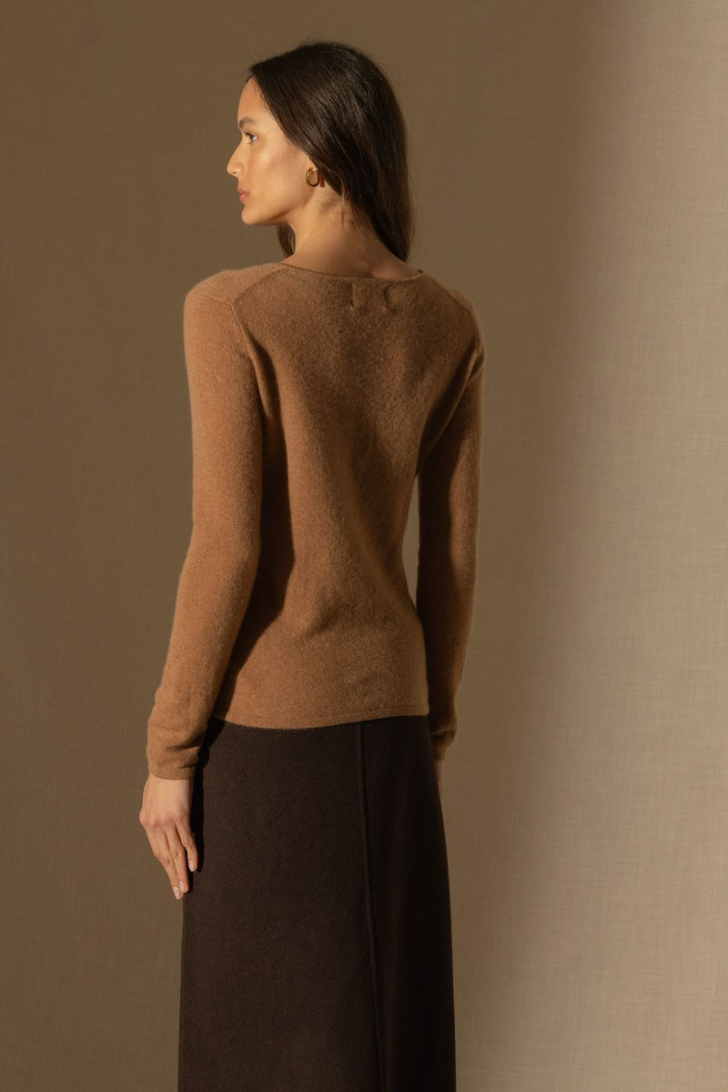 Pull Col Rond - Oprah - Noisette