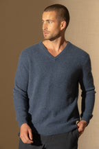Jersey Cuello en V 4 Hilos - Enzo - Océano Jaspeado