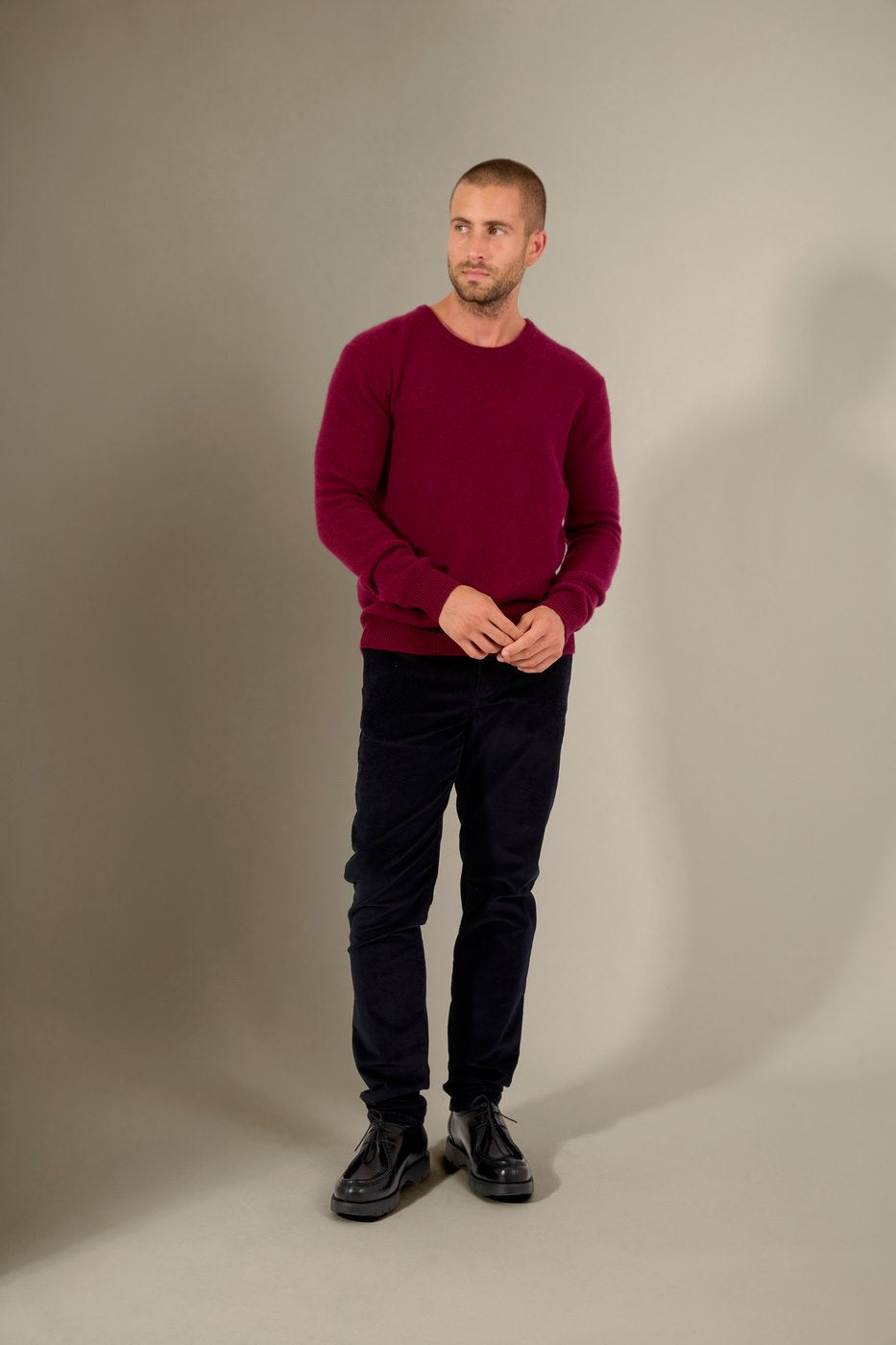 Pull Col Rond 4 Fils Eden - Bordeaux