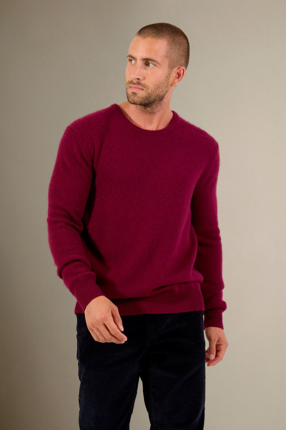 Pull Col Rond 4 Fils Eden - Bordeaux