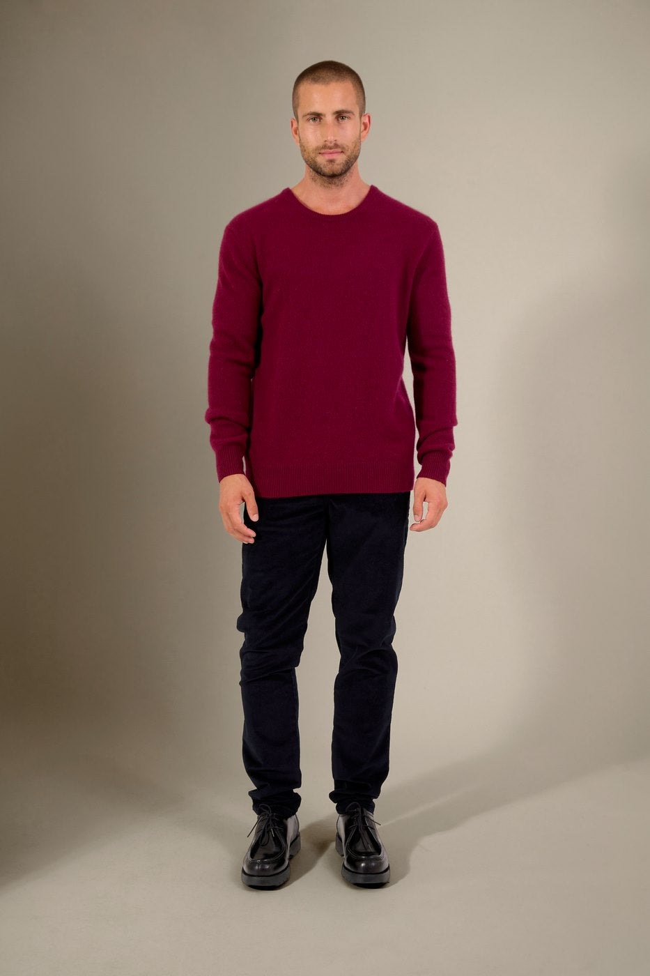 Pull Col Rond 4 Fils Eden - Bordeaux
