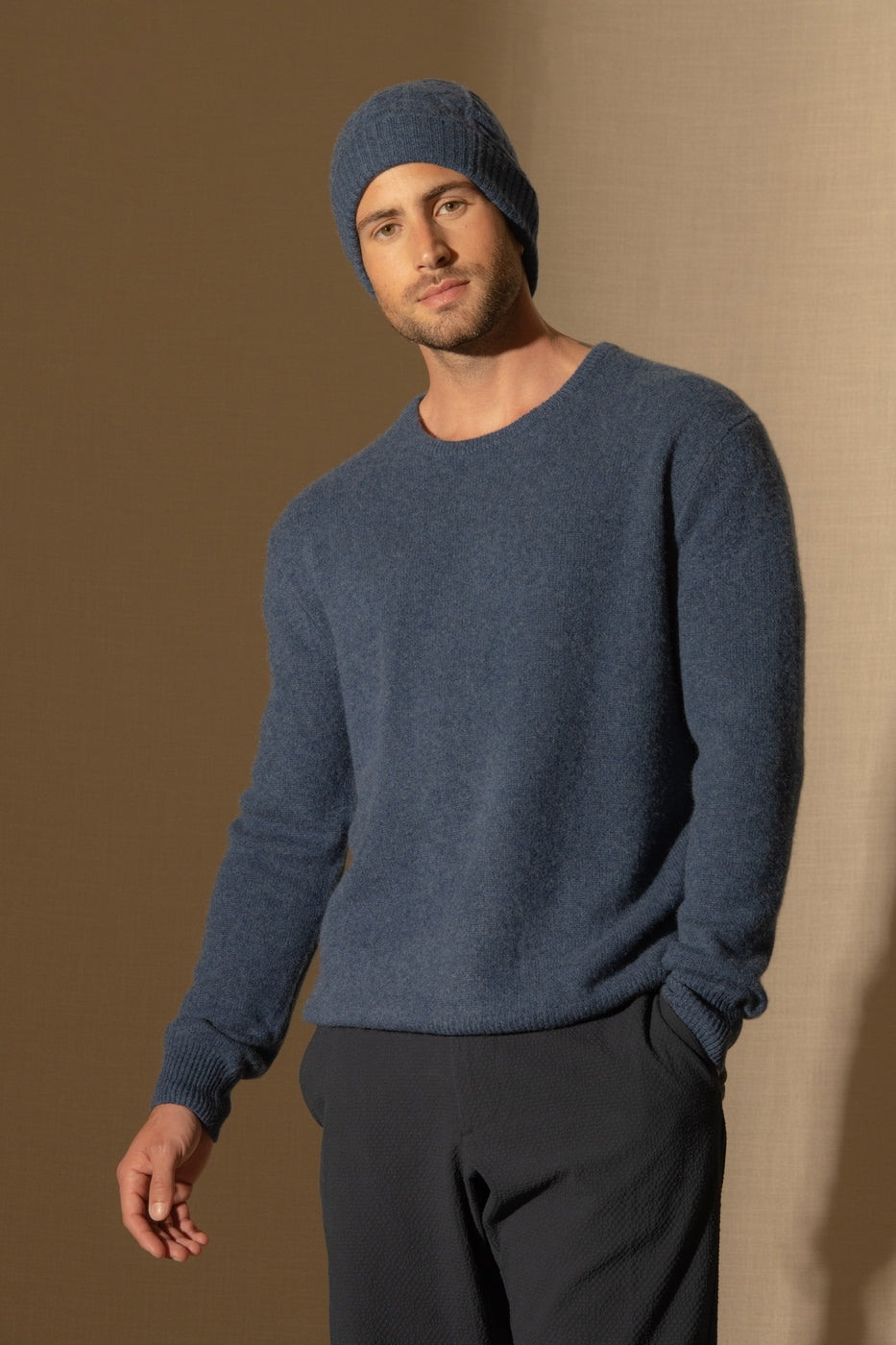 Pull Col Rond 4 Fils - Eden - Ocean Chiné