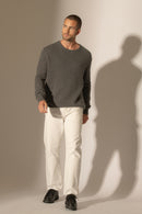 Pull Col Rond 4 Fils - Eden - Anthracite Chiné