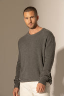 Pull Col Rond 4 Fils - Eden - Anthracite Chiné