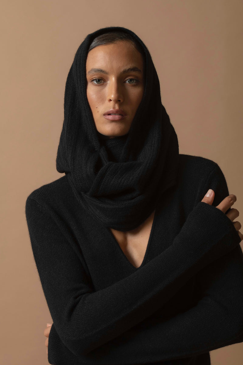 Pull Col V 4 Fils - Gaby - Noir