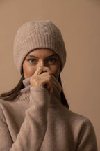 4-Ply Roll Neck Jumper - Willow - Flecked Camel