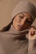 4-Ply Roll Neck Jumper - Willow - Flecked Camel