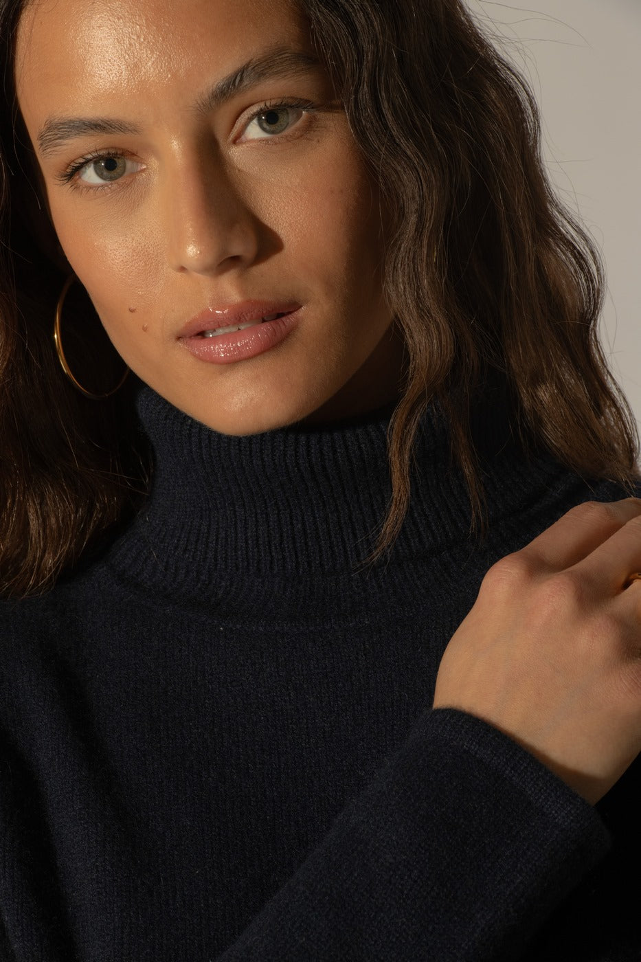 4-Ply Turtleneck Sweater - Willow - Navy