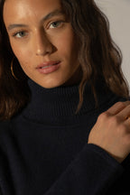 4-Ply Turtleneck Sweater - Willow - Navy