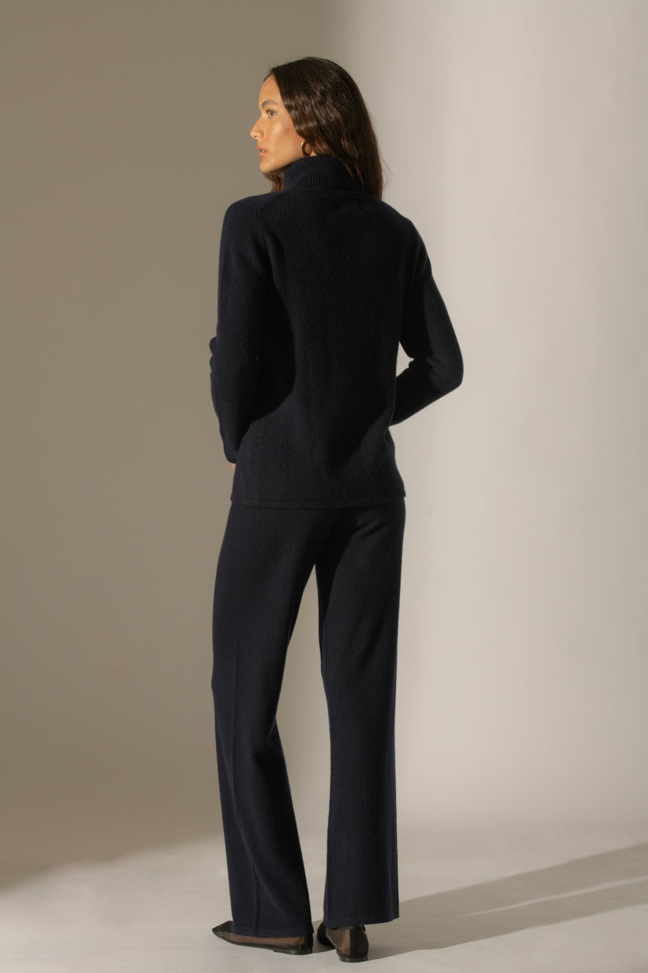 4-Ply Turtleneck Sweater - Willow - Navy
