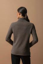 4-Ply Roll-Neck Jumper - Willow - Taupe Marl