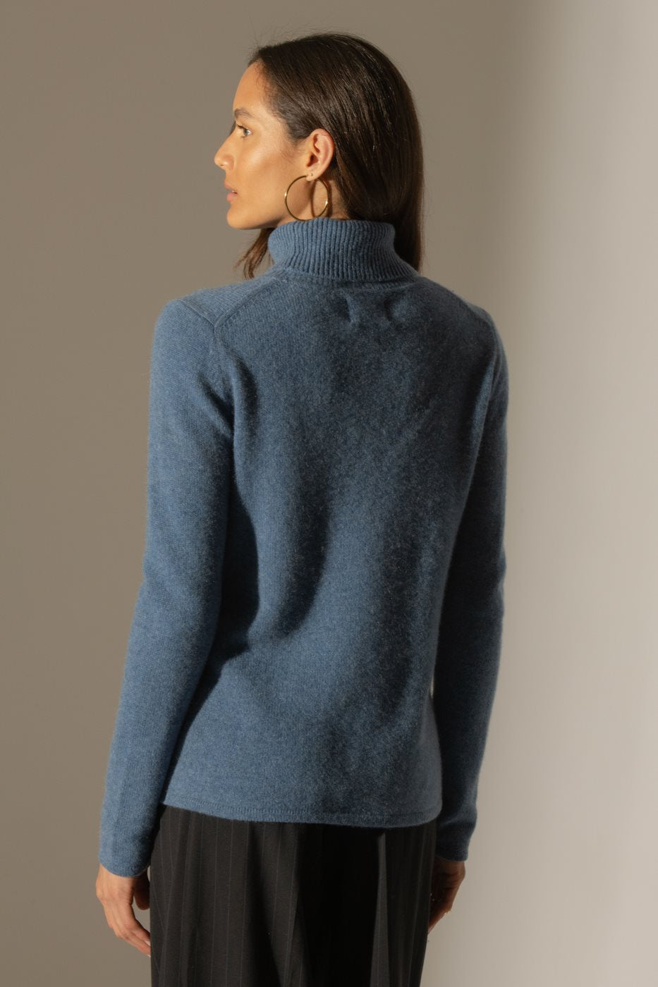 Pull Col Roulé 4Fils Willow - Bleu Denim