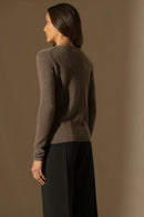 Pull Col Rond 4 Fils - Marya - Taupe Chiné