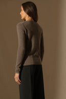 Pull Col Rond 4 Fils - Marya - Taupe Chiné