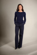 Pull Col Rond 4 Fils - Marya - Navy