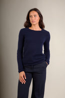 Pull Col Rond 4 Fils - Marya - Navy