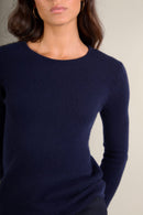 Pull Col Rond 4 Fils - Marya - Navy