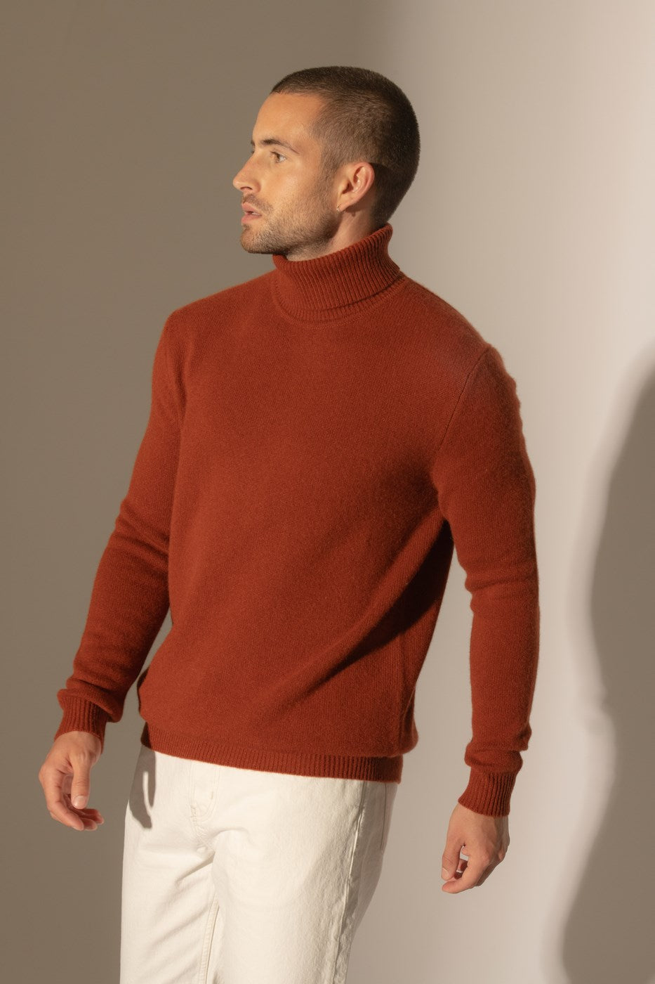 Pull Col Roulé 4 Fils Marius - Écureuil