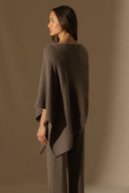 Poncho 4 Fils Georgia - Taupe Chiné