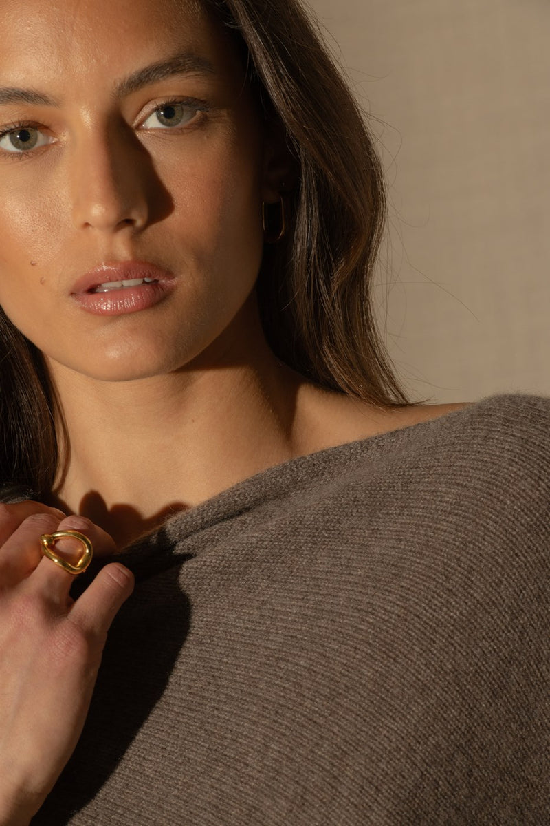 Poncho 4 Fils - Georgia - Taupe Chiné