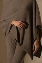 Poncho 4 Fils Georgia - Taupe Chiné