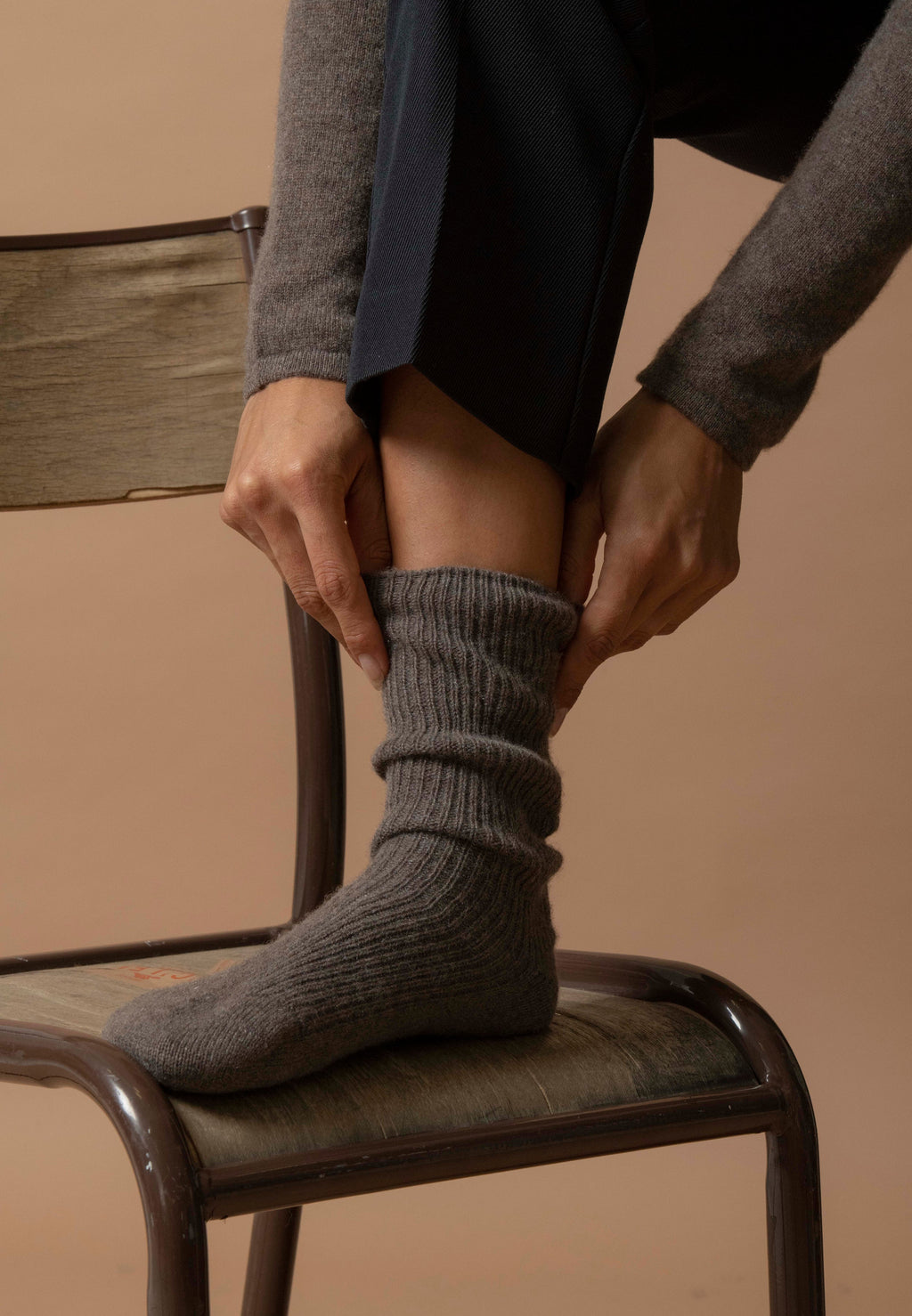 4-Ply Socks - Molilou - Mottled Taupe