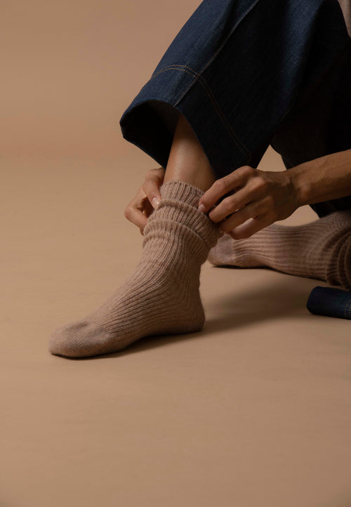 Chaussettes 4 Fils - Molilou - Camel Chiné