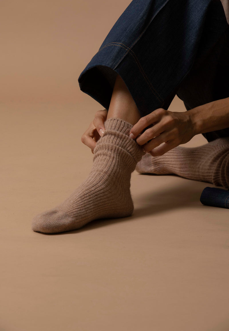 Chaussettes 4 Fils - Molilou - Camel Chiné