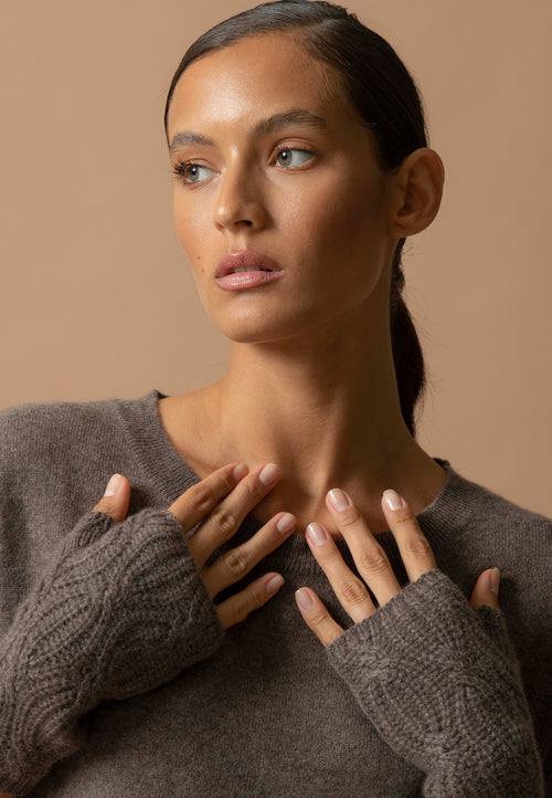 Mitaines 6 Fils - Jelo - Taupe Chiné