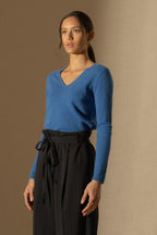 V-Neck Sweater - Shannon - Electric Blue