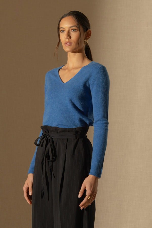 V-halstrui Shannon - Elektrisch Blauw
