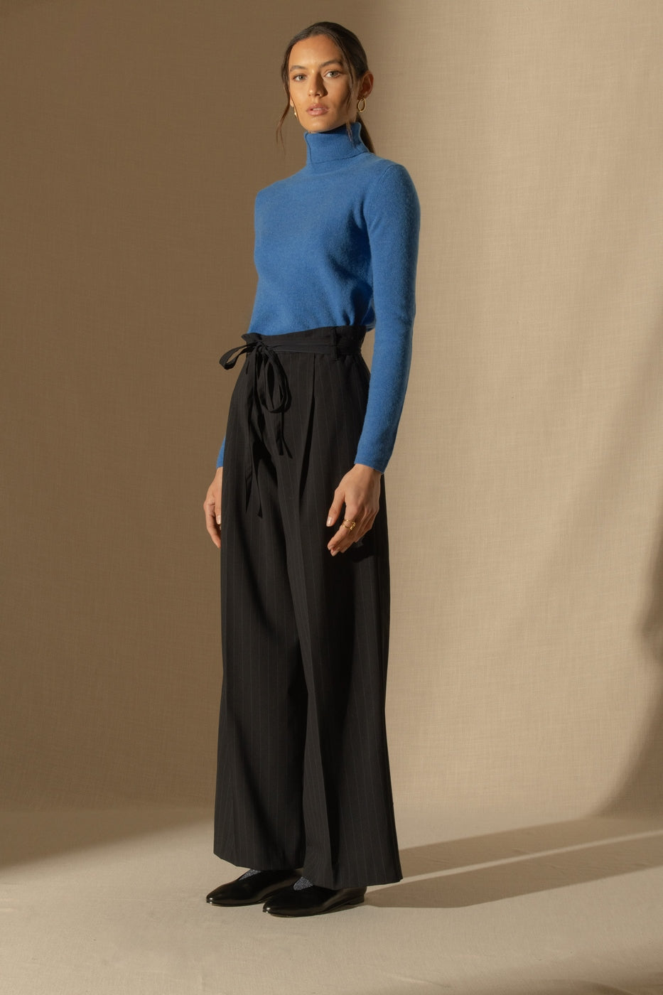 Pull Col Roulé Ashley - Bleu Électrique