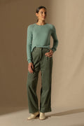 Crew-Neck Jumper - Wilma - Mottled Green