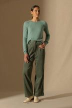 Crew-Neck Jumper - Wilma - Mottled Green