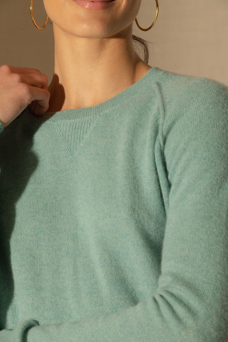 Crew-Neck Jumper - Wilma - Mottled Green