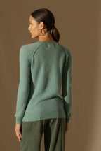 Crew-Neck Jumper - Wilma - Mottled Green