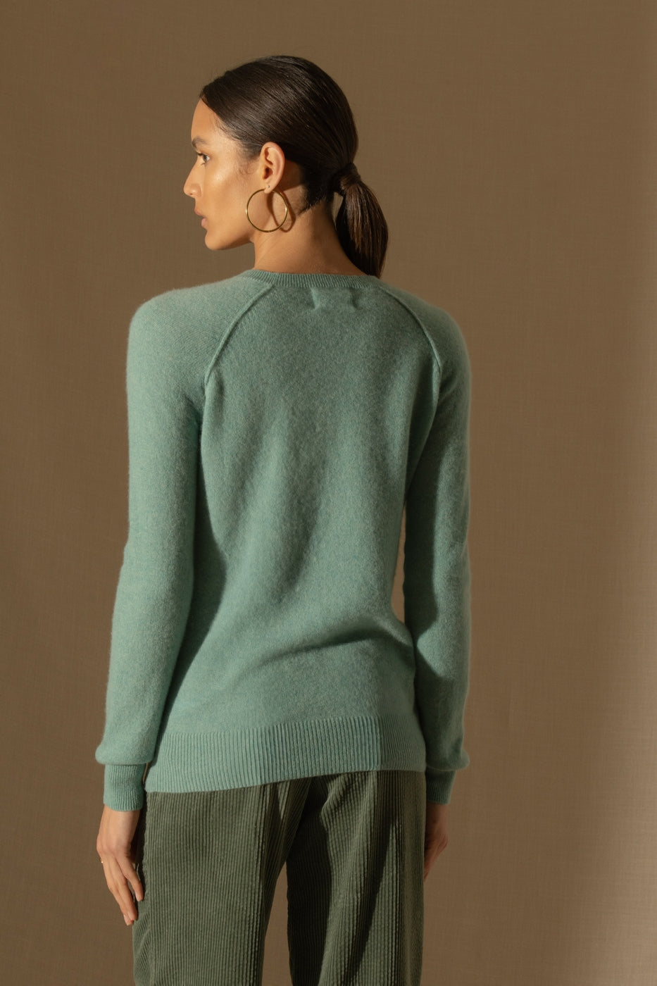 Crew-Neck Jumper - Wilma - Mottled Green