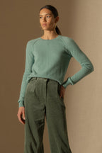 Crew-Neck Jumper - Wilma - Mottled Green