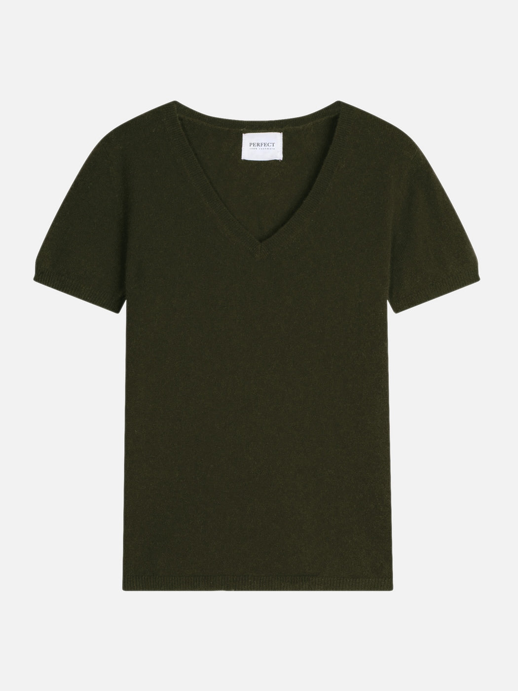 T-shirt z dekoltem w serek Efimia - Khaki
