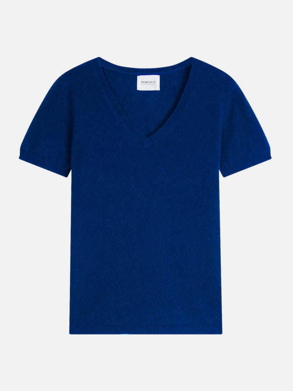 V-ringad t-shirt Efimia - Ultramarin