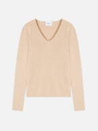 Pull Col V 4 Fils Gaby - Sable