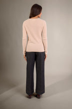 Pull Col V 4 Fils Gaby - Sable