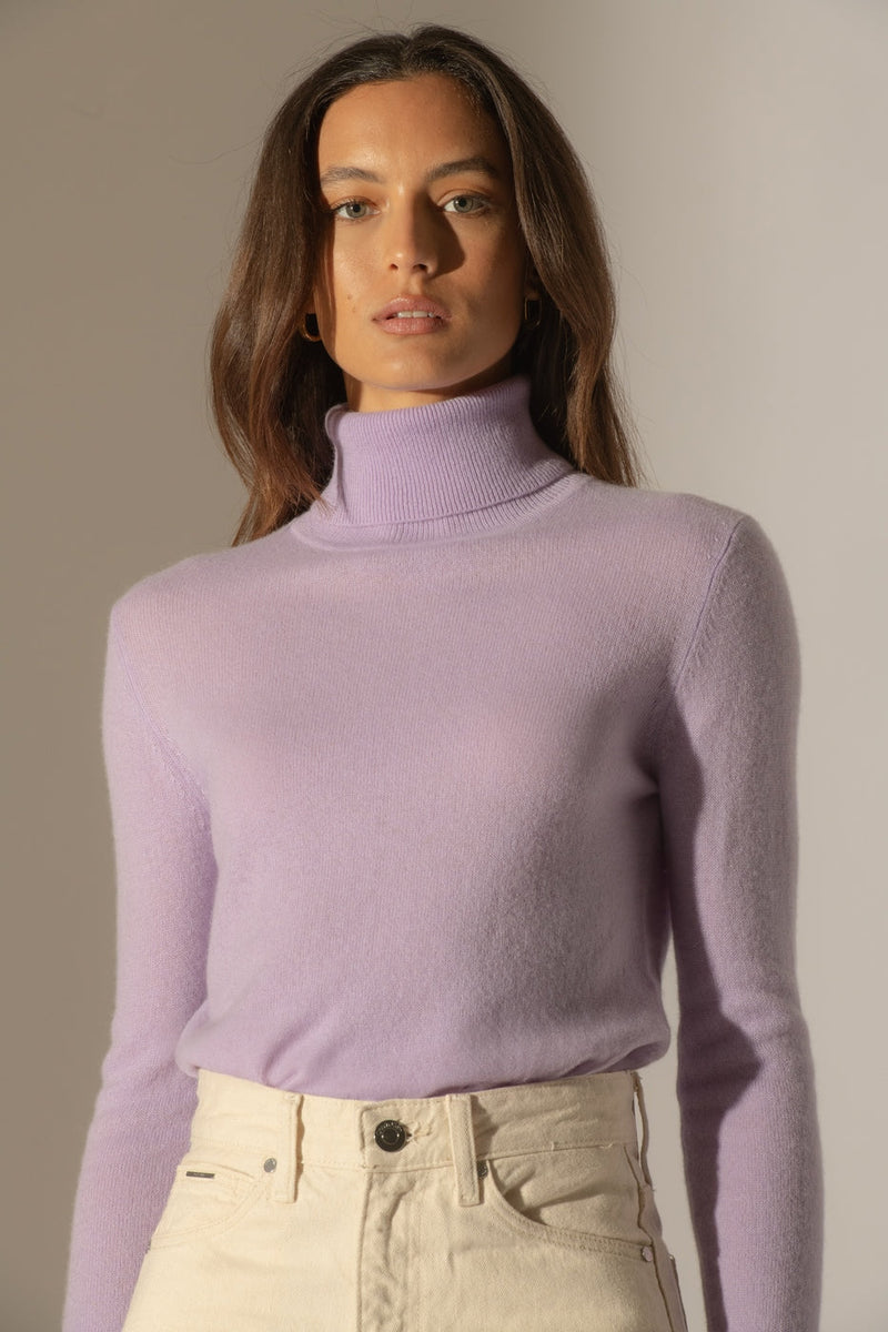 Pull Col Roulé - Ashley - Mauve
