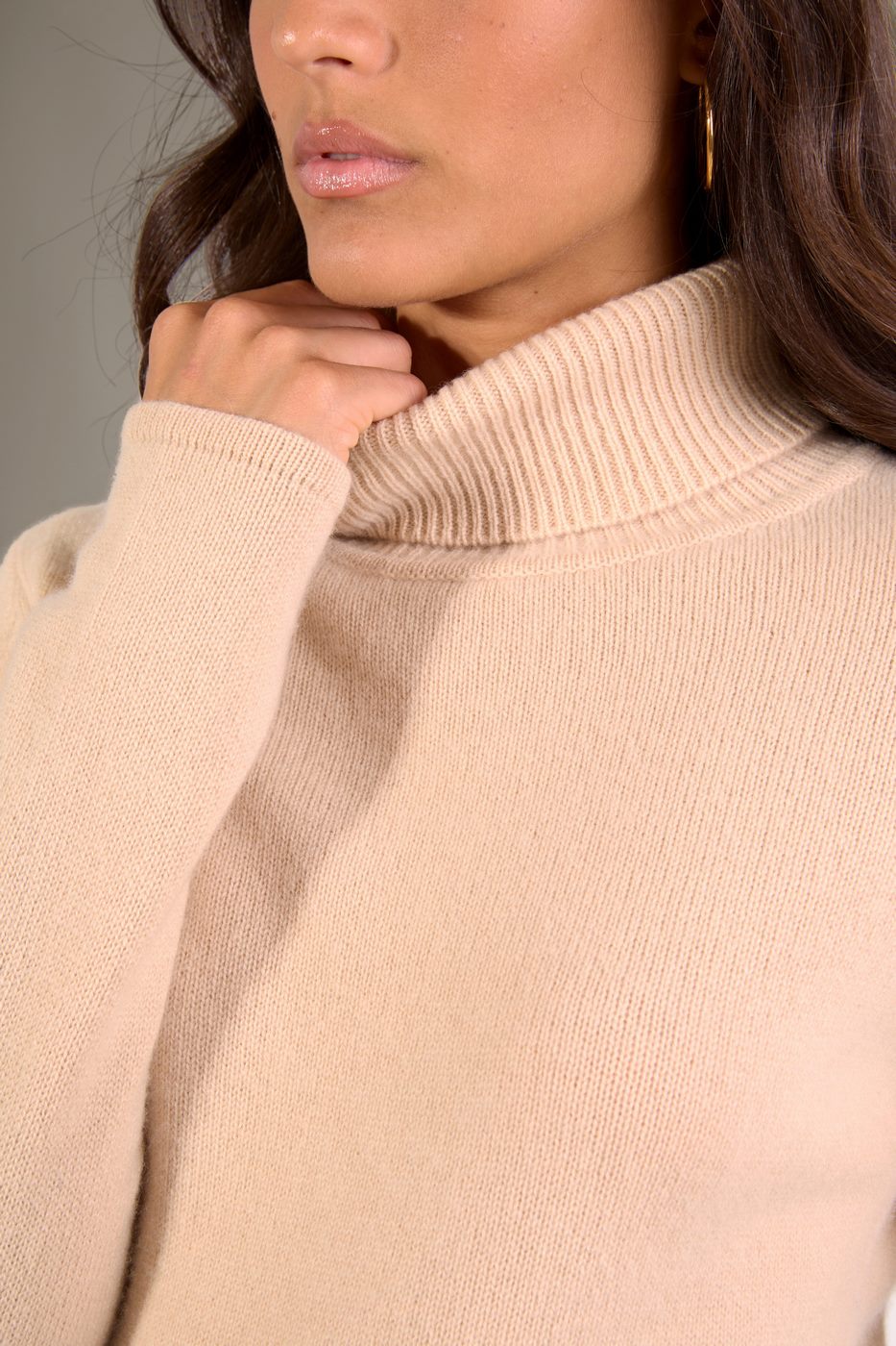 Pull Col Roulé 4Fils Willow - Beige