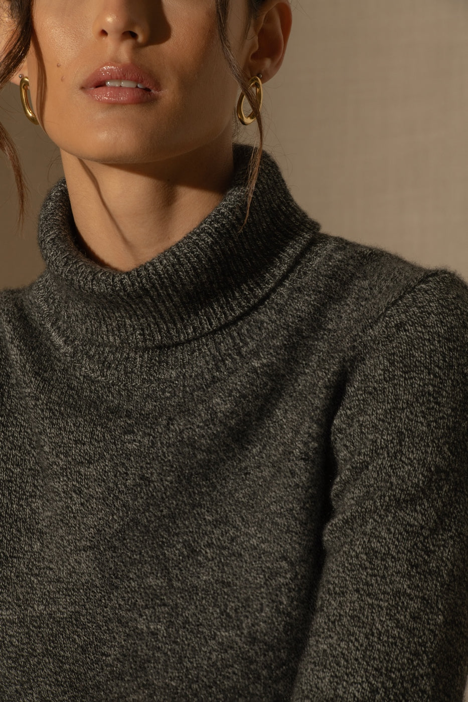 Pull Col Roulé 4 Fils Willow - Noir/Blanc