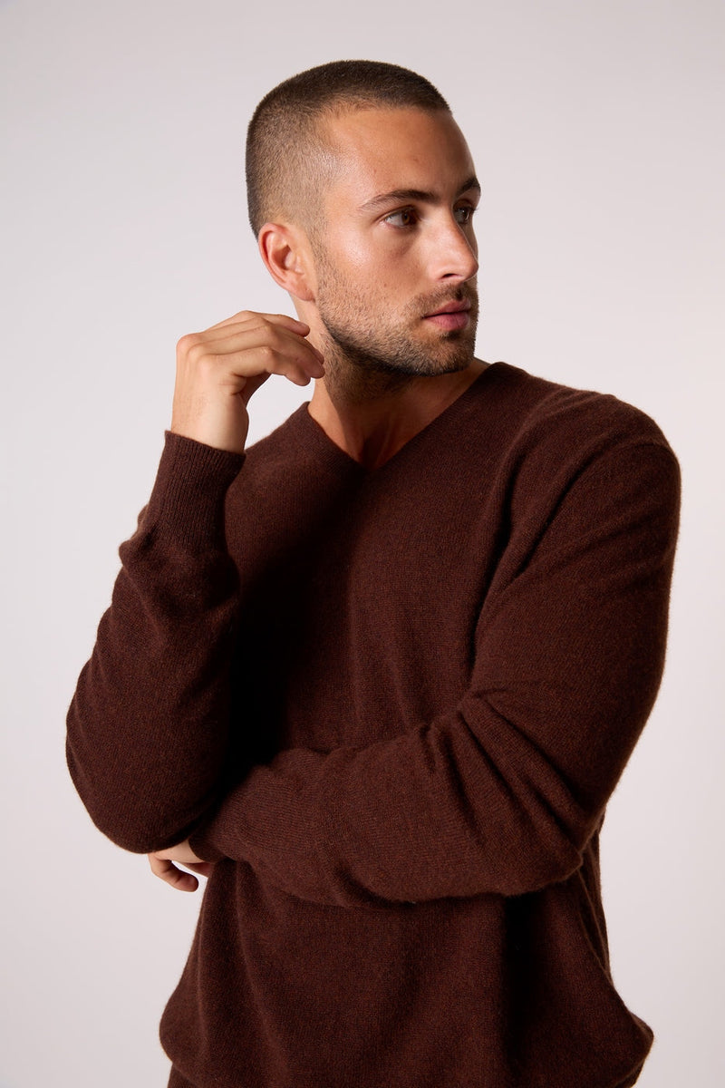 Pull Col V - Alexander - Café