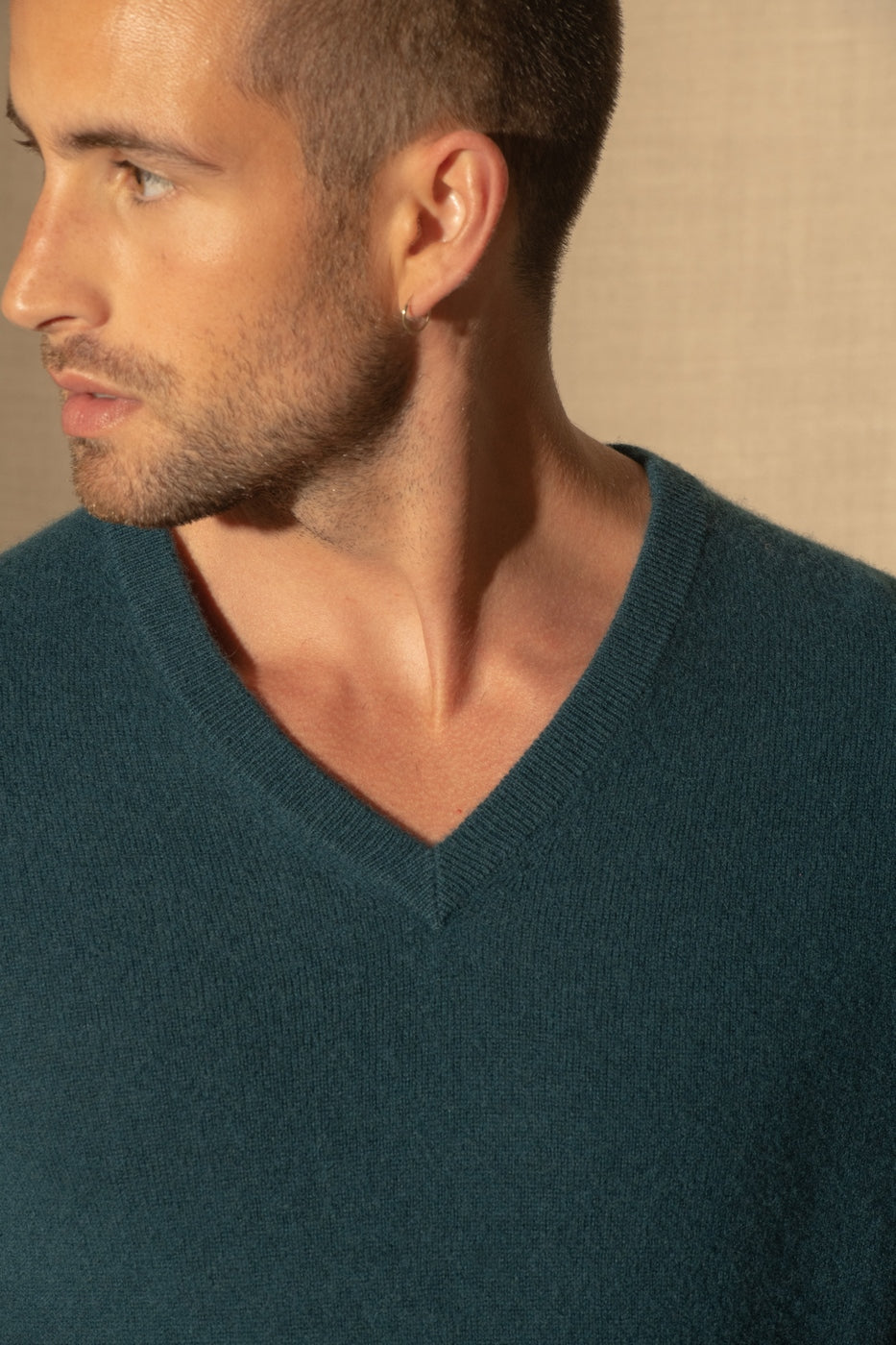 Pull Col V Lorenzo - Vert Canard