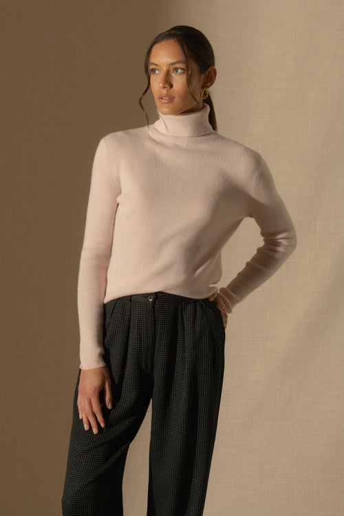 Pull Col Roulé - Elly - Poudre