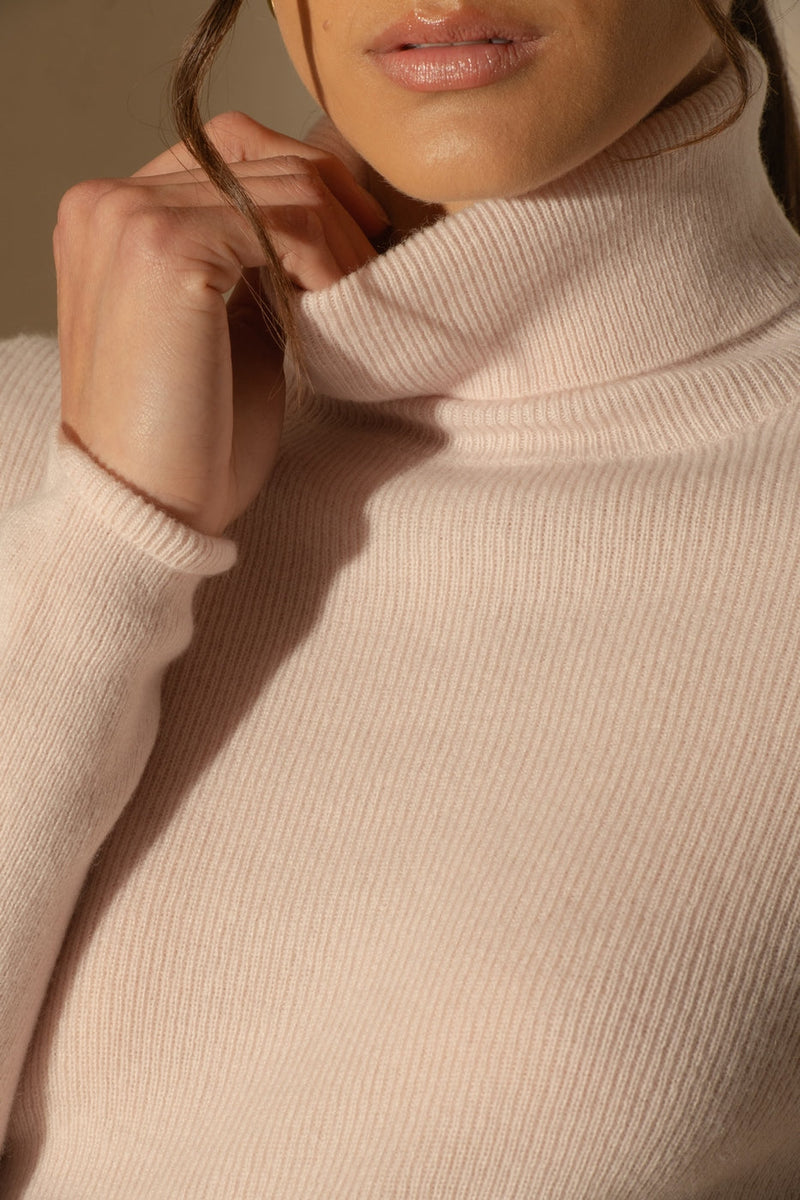 Pull Col Roulé - Elly - Poudre