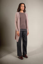 Veste Longue Abigail - Taupe Clair Chiné